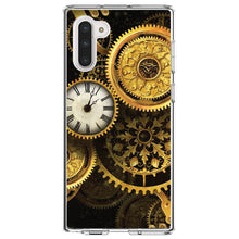 DistinctInk® Clear Shockproof Hybrid Case for Apple iPhone / Samsung Galaxy / Google Pixel - Clocks Clockwork Gold