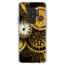 DistinctInk® Clear Shockproof Hybrid Case for Apple iPhone / Samsung Galaxy / Google Pixel - Clocks Clockwork Gold