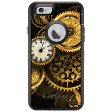 DistinctInk™ OtterBox Defender Series Case for Apple iPhone / Samsung Galaxy / Google Pixel - Clocks Clockwork Gold