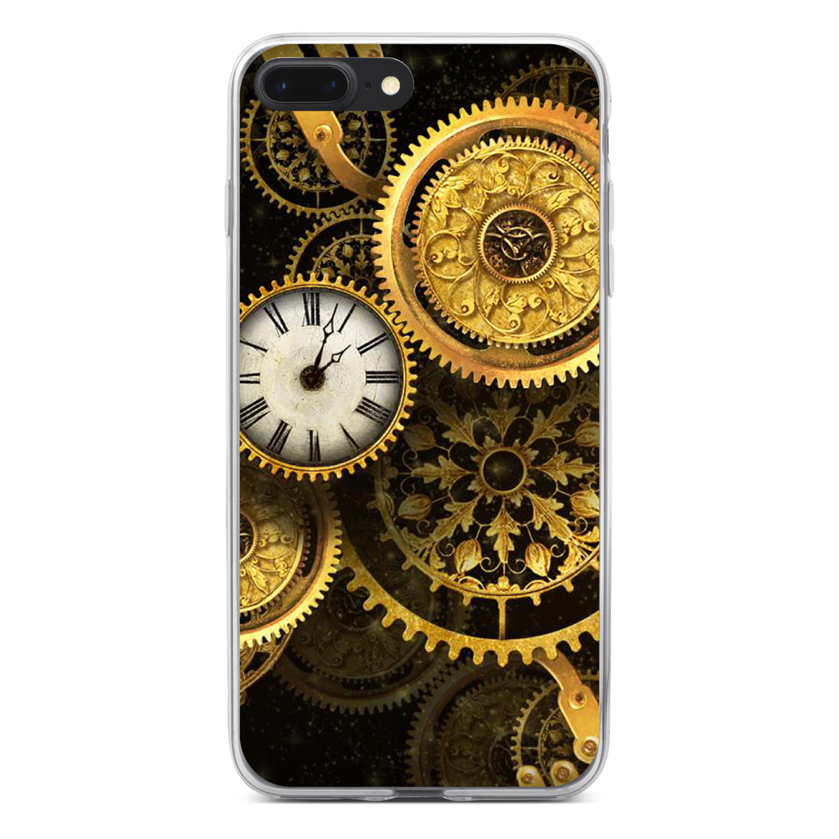 Clocks Clockwork Gold Clear Shockproof iPhone Case, view 6