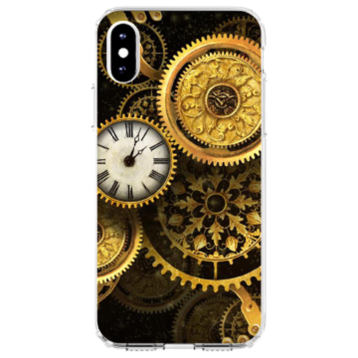 Clocks Clockwork Gold Clear Shockproof iPhone Case, view 4