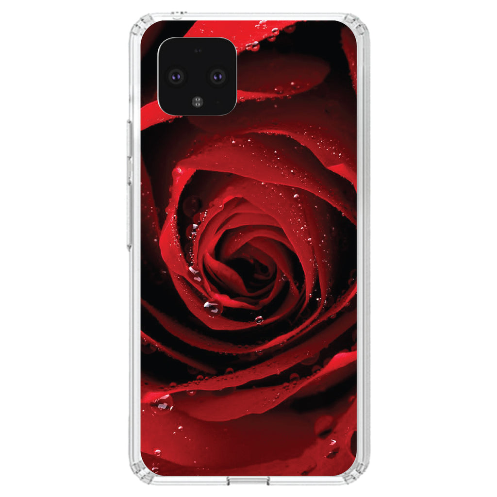 Dew Covered Red Rose Clear Shockproof iPhone Case, view 24