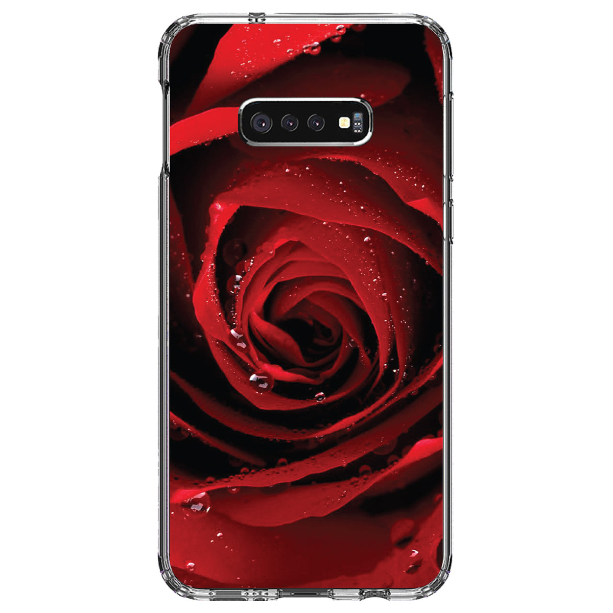 Dew Covered Red Rose Clear Shockproof iPhone Case, view 18
