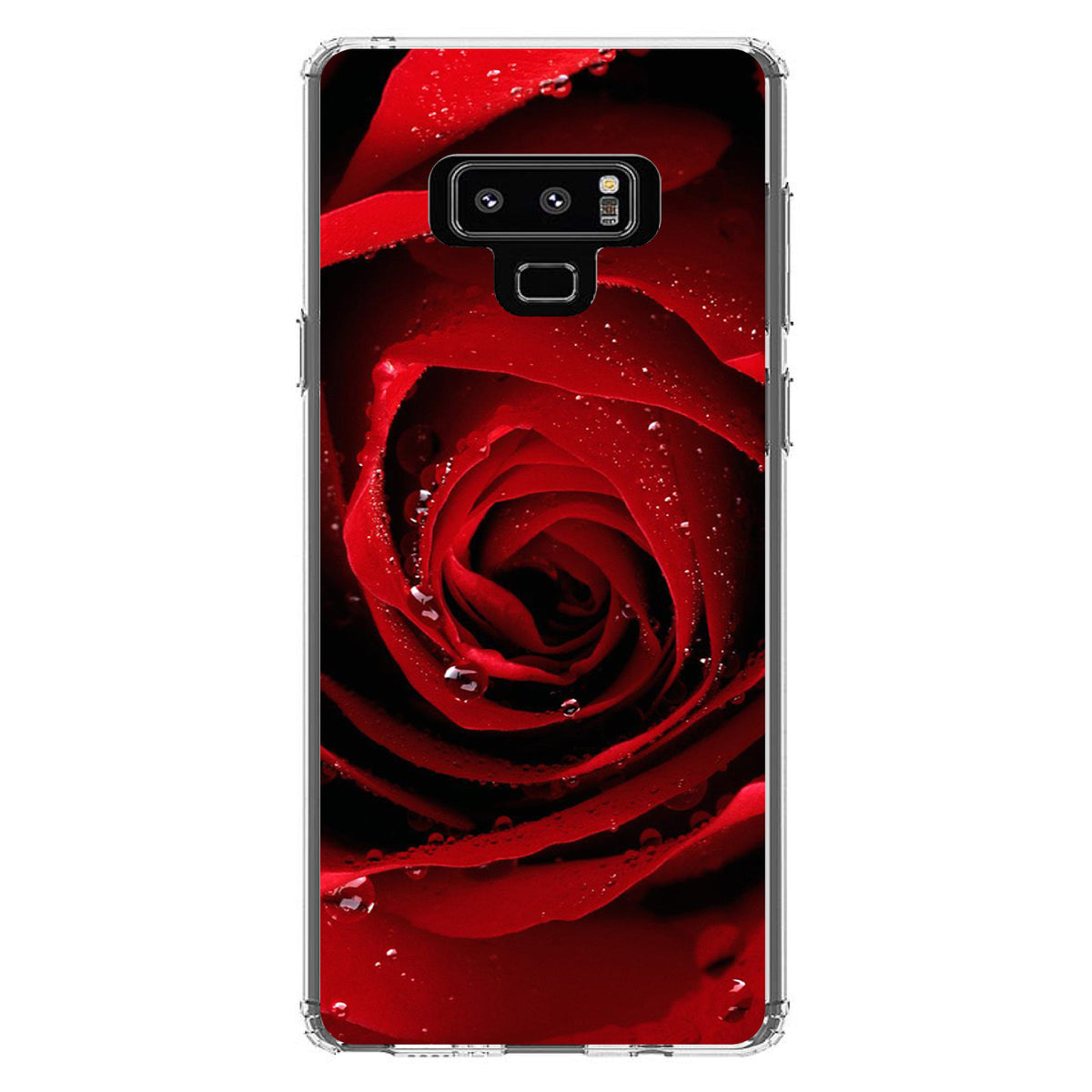 Dew Covered Red Rose Clear Shockproof iPhone Case, view 11