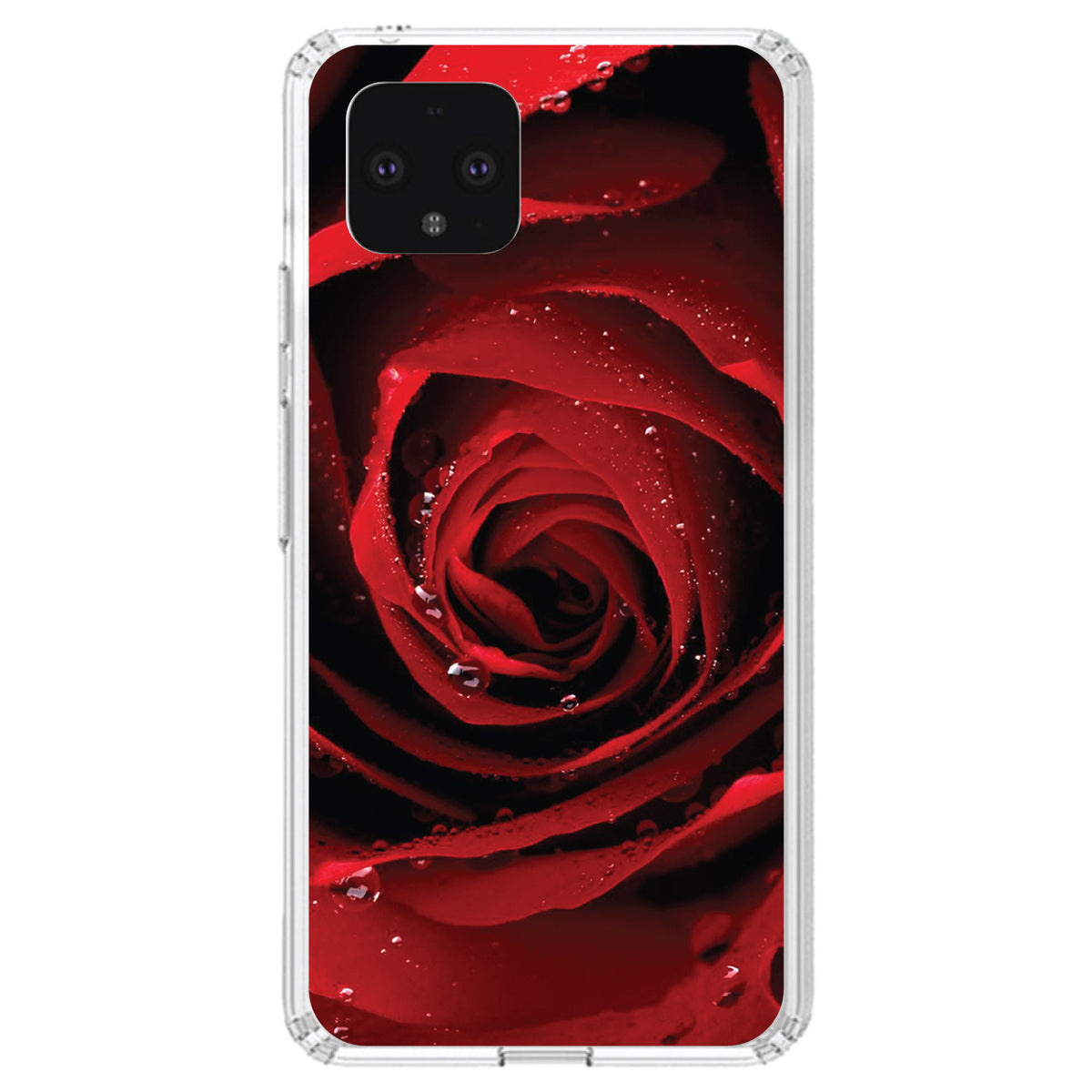 Dew Covered Red Rose Clear Shockproof iPhone Case, view 23