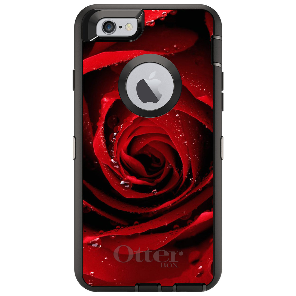 Dew Covered Red Rose OtterBox Defender Case for iPhone & Galaxy, view 4