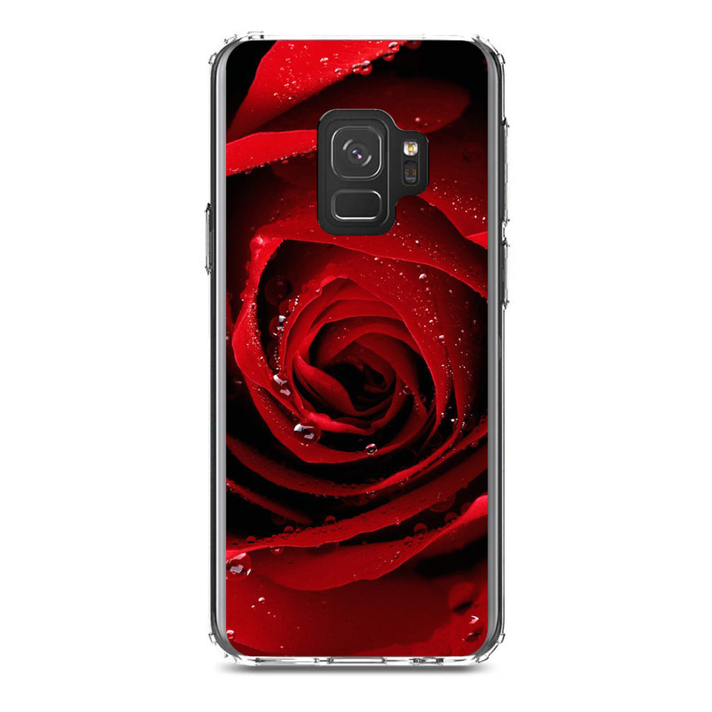 Dew Covered Red Rose Clear Shockproof iPhone Case, view 19