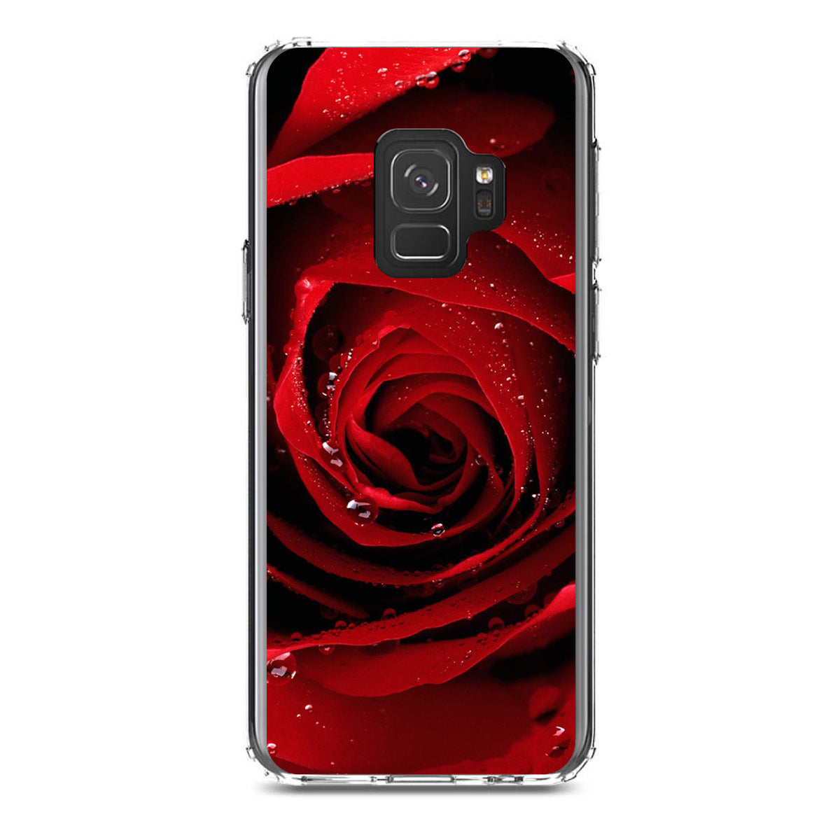 Dew Covered Red Rose Clear Shockproof iPhone Case, view 19