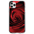 Dew Covered Red Rose Clear Shockproof iPhone Case