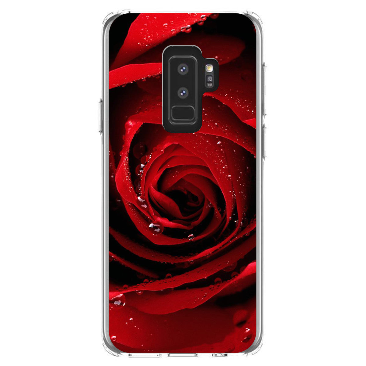 Dew Covered Red Rose Clear Shockproof iPhone Case, view 20