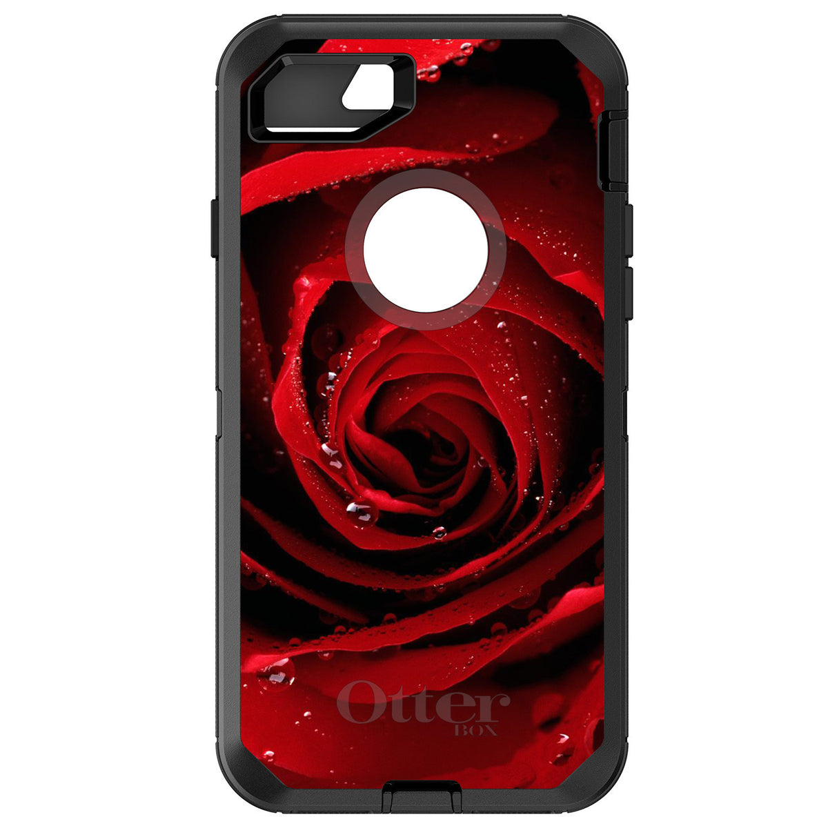 Dew Covered Red Rose OtterBox Defender Case for iPhone & Galaxy