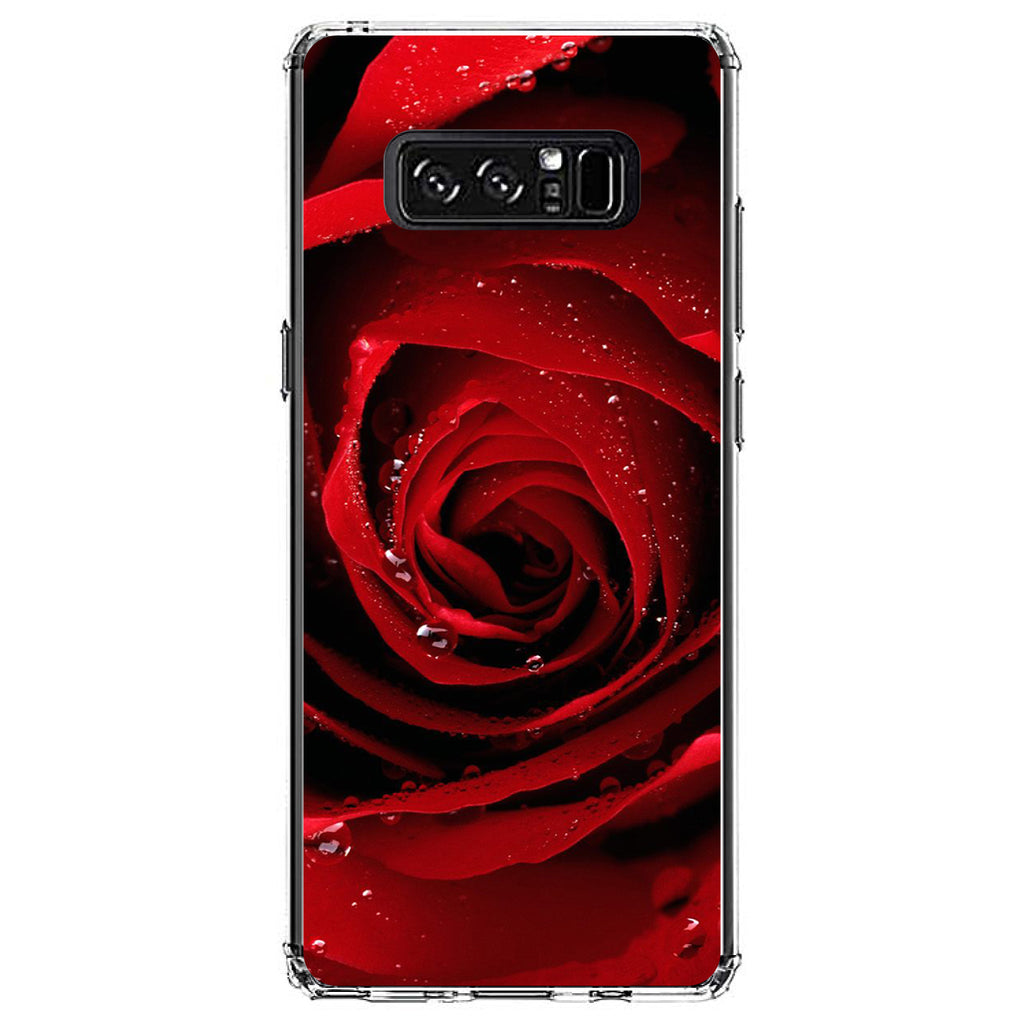 Dew Covered Red Rose Clear Shockproof iPhone Case, view 12