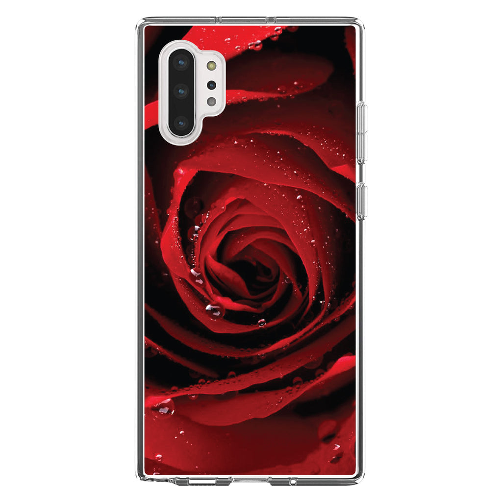 Dew Covered Red Rose Clear Shockproof iPhone Case, view 10
