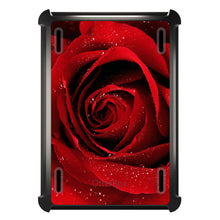 DistinctInk™ OtterBox Defender Series Case for Apple iPad / iPad Pro / iPad Air / iPad Mini - Dew Covered Red Rose