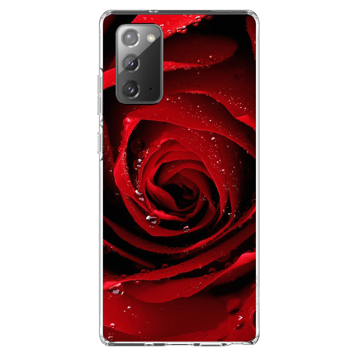 Dew Covered Red Rose Clear Shockproof iPhone Case, view 8