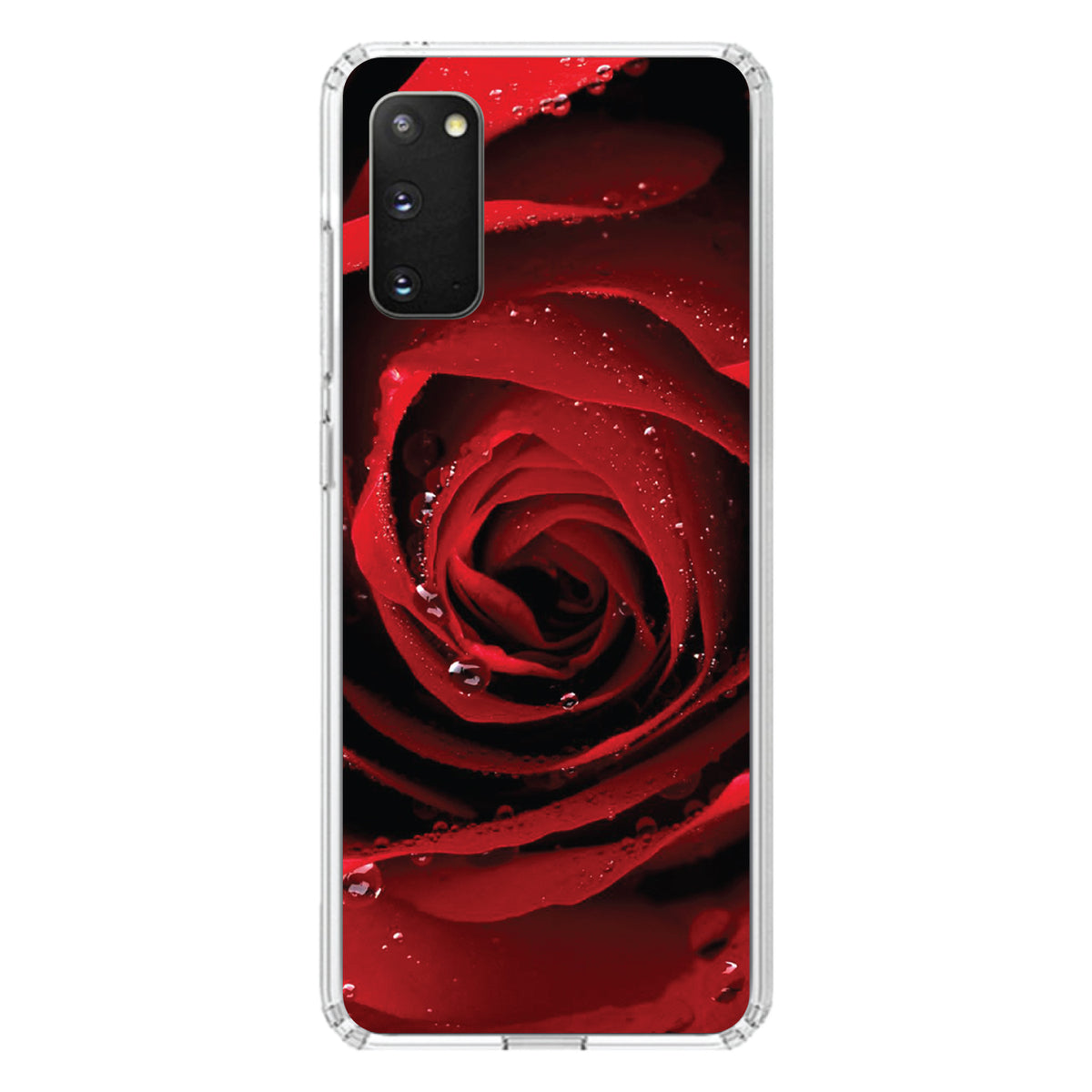 Dew Covered Red Rose Clear Shockproof iPhone Case, view 15
