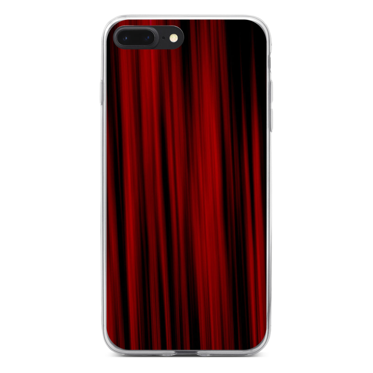 Bright Red Curtains Clear Shockproof iPhone Case, view 6