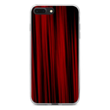 DistinctInk® Clear Shockproof Hybrid Case for Apple iPhone / Samsung Galaxy / Google Pixel - Bright Red Curtains