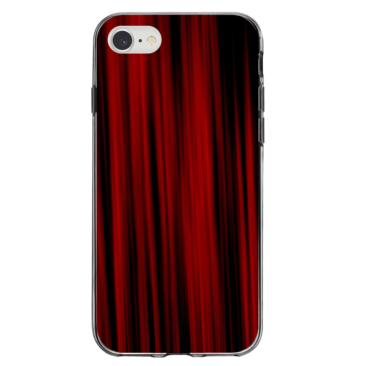 Bright Red Curtains Clear Shockproof iPhone Case, view 5