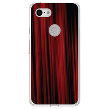 DistinctInk® Clear Shockproof Hybrid Case for Apple iPhone / Samsung Galaxy / Google Pixel - Bright Red Curtains