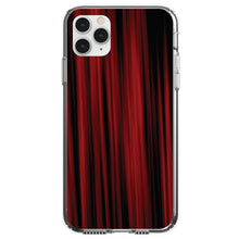 DistinctInk® Clear Shockproof Hybrid Case for Apple iPhone / Samsung Galaxy / Google Pixel - Bright Red Curtains