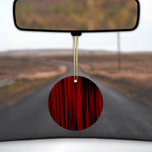 DistinctInk® Hanging Ceramic Christmas Tree Ornament with Gold String - Great Gift / Present - 2 3/4 inch Diameter - Bright Red Curtains