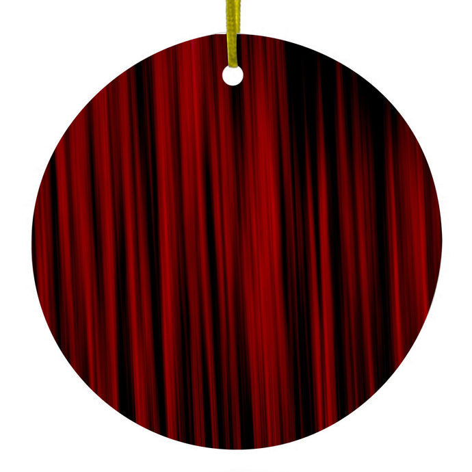 Bright Red Curtains Ceramic Ornament