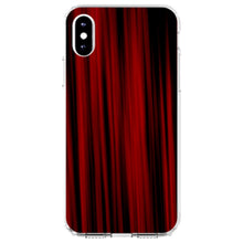DistinctInk® Clear Shockproof Hybrid Case for Apple iPhone / Samsung Galaxy / Google Pixel - Bright Red Curtains