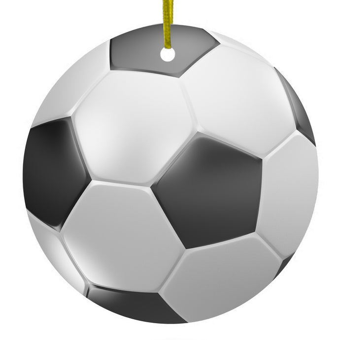 Soccer Ball 3D Ceramic Ornament