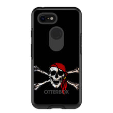 DistinctInk™ OtterBox Symmetry Series Case for Apple iPhone / Samsung Galaxy / Google Pixel - Black Red Pirate Flag