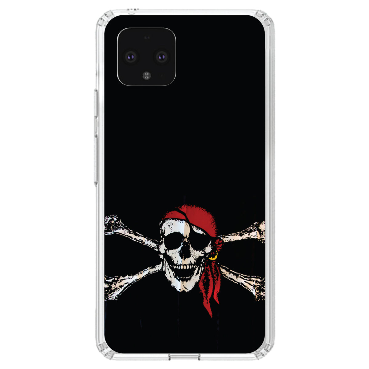 Black Red Pirate Flag Clear Shockproof iPhone Case, view 24