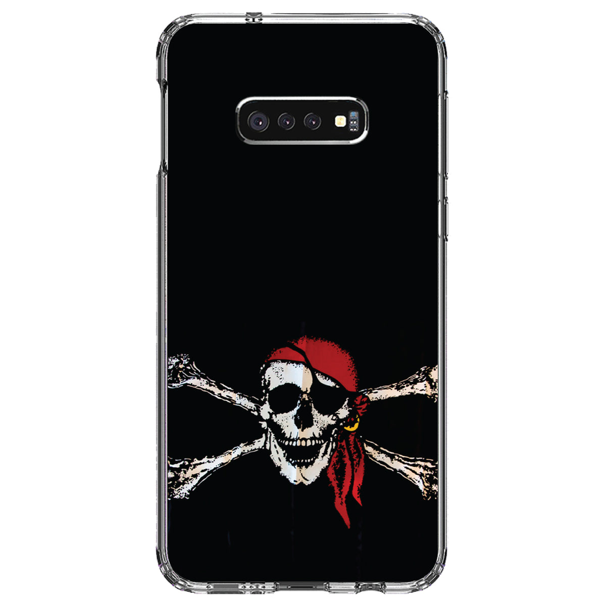 Black Red Pirate Flag Clear Shockproof iPhone Case, view 18