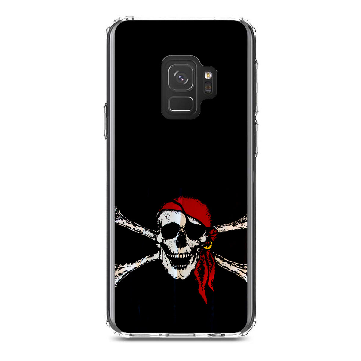 Black Red Pirate Flag Clear Shockproof iPhone Case, view 19