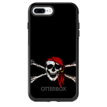 DistinctInk™ OtterBox Symmetry Series Case for Apple iPhone / Samsung Galaxy / Google Pixel - Black Red Pirate Flag