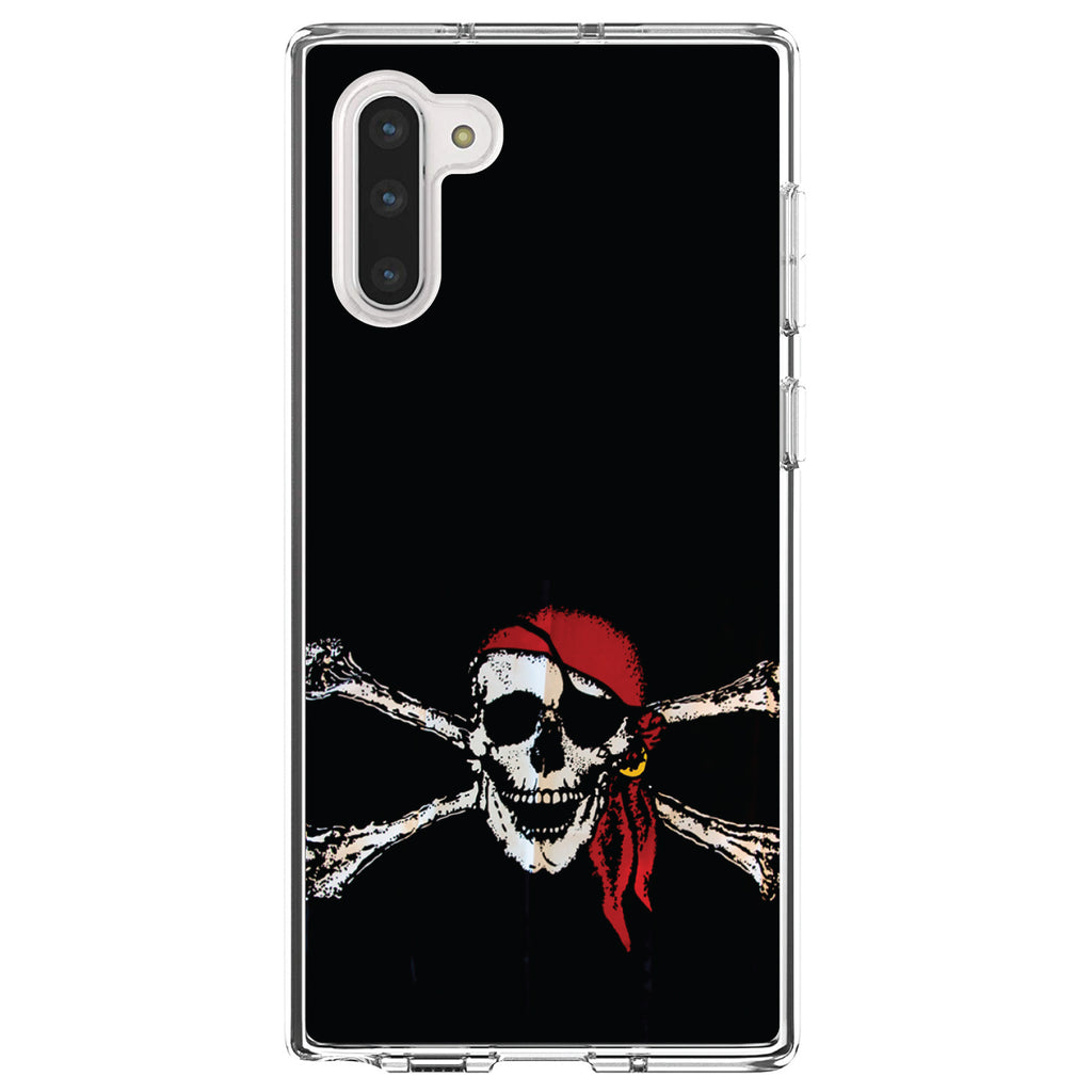 Black Red Pirate Flag Clear Shockproof iPhone Case, view 9
