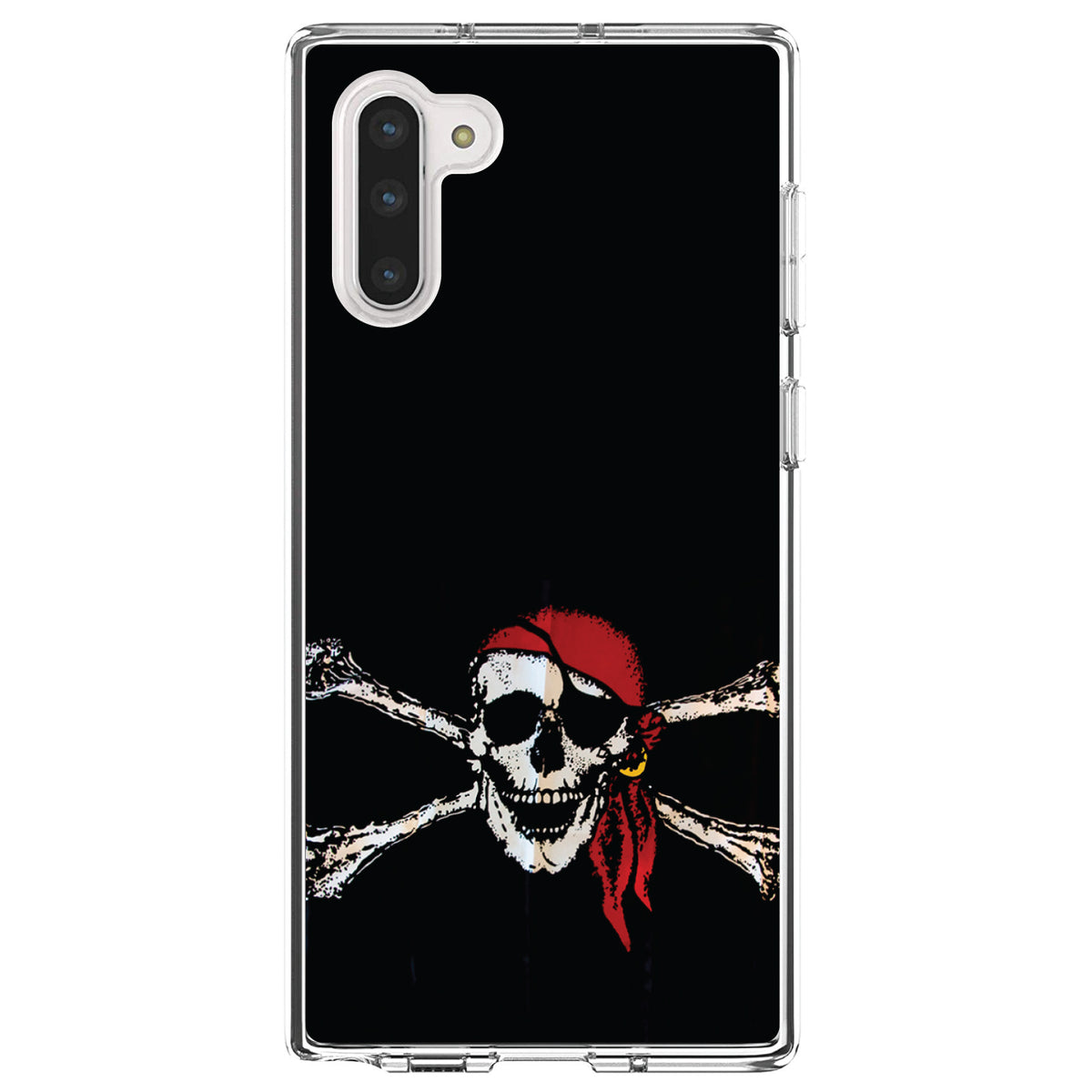 Black Red Pirate Flag Clear Shockproof iPhone Case, view 9