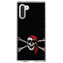 DistinctInk® Clear Shockproof Hybrid Case for Apple iPhone / Samsung Galaxy / Google Pixel - Black Red Pirate Flag