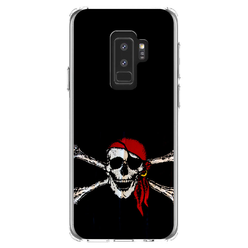 Black Red Pirate Flag Clear Shockproof iPhone Case, view 20