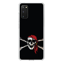DistinctInk® Clear Shockproof Hybrid Case for Apple iPhone / Samsung Galaxy / Google Pixel - Black Red Pirate Flag