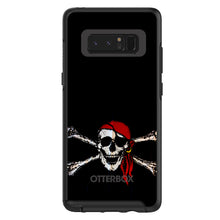 DistinctInk™ OtterBox Symmetry Series Case for Apple iPhone / Samsung Galaxy / Google Pixel - Black Red Pirate Flag