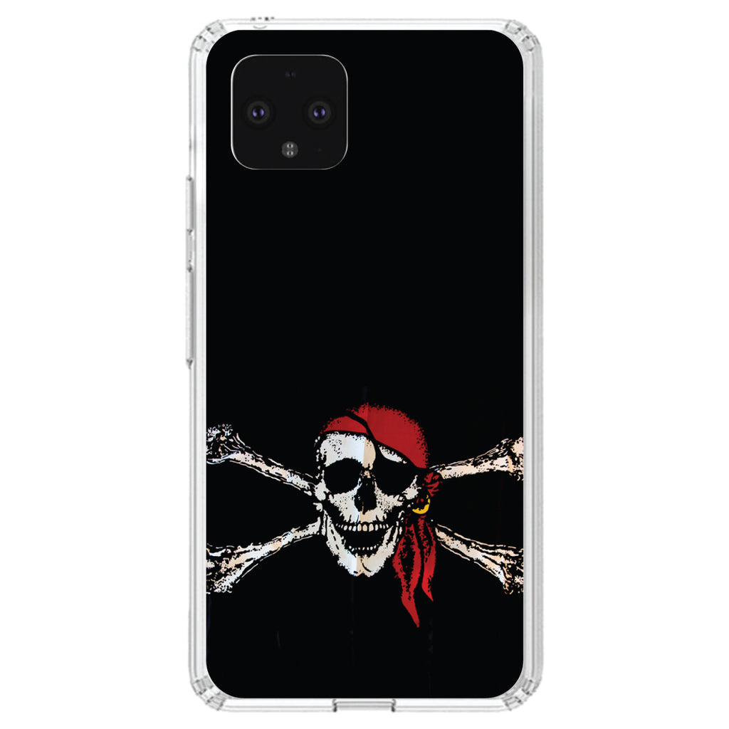 Black Red Pirate Flag Clear Shockproof iPhone Case, view 23