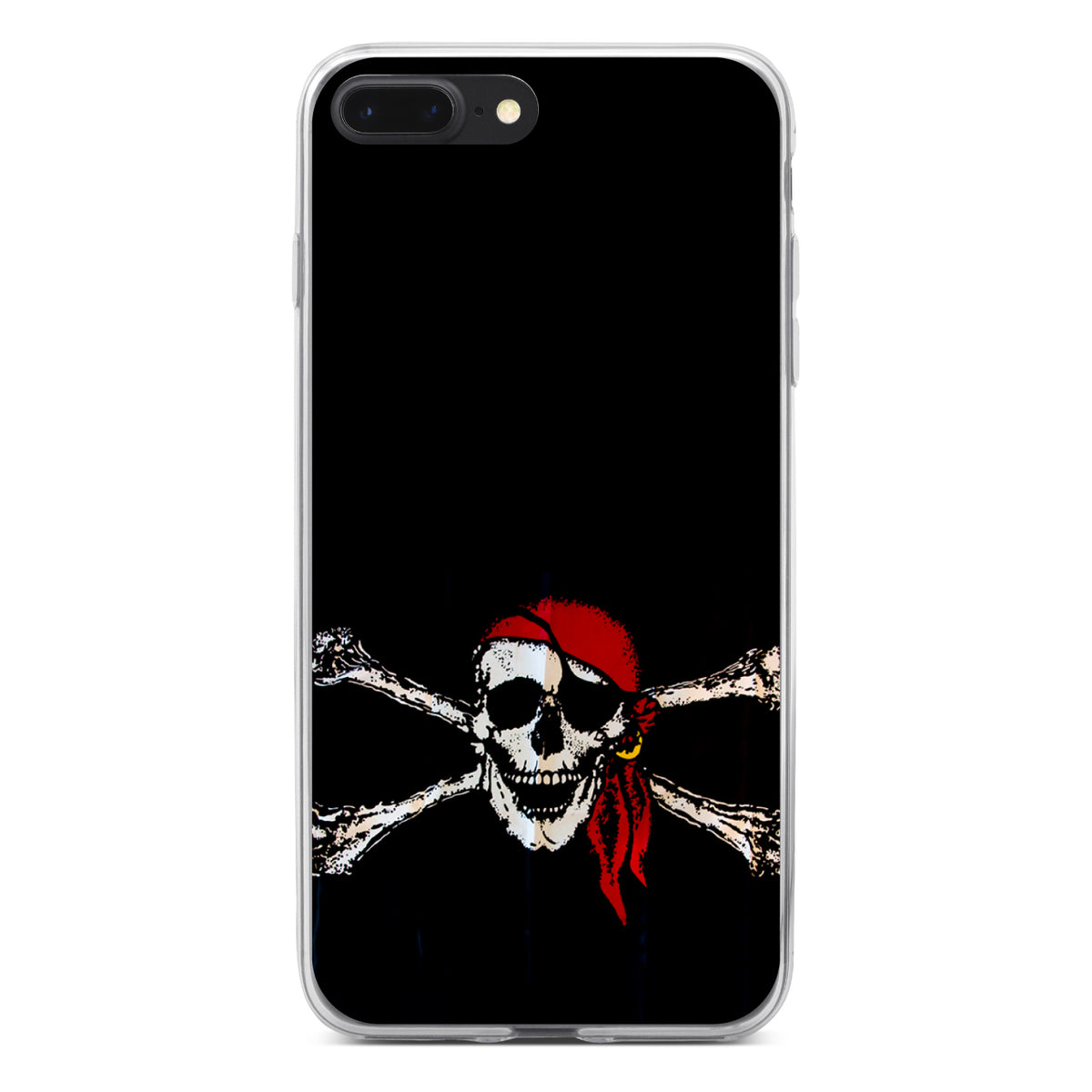 Black Red Pirate Flag Clear Shockproof iPhone Case, view 6