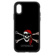 DistinctInk™ OtterBox Symmetry Series Case for Apple iPhone / Samsung Galaxy / Google Pixel - Black Red Pirate Flag