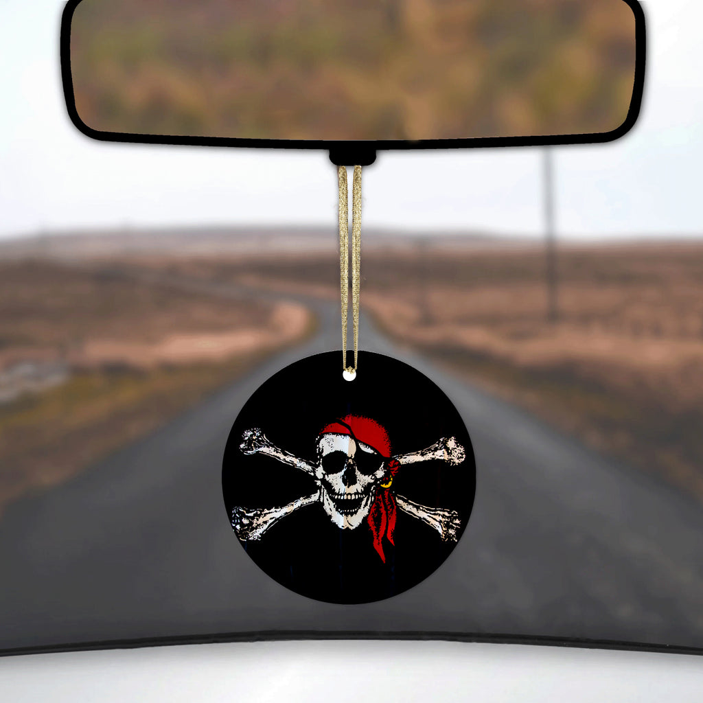 Black Red Pirate Flag Ceramic Ornament, view 3