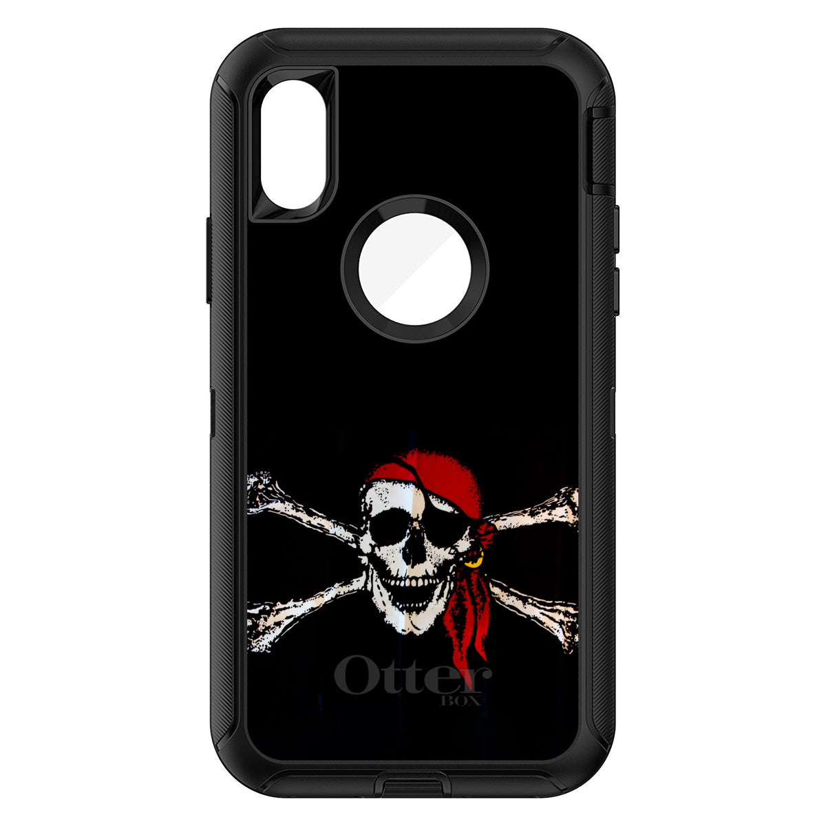 Black Red Pirate Flag OtterBox Defender Case for iPhone & Galaxy, view 3