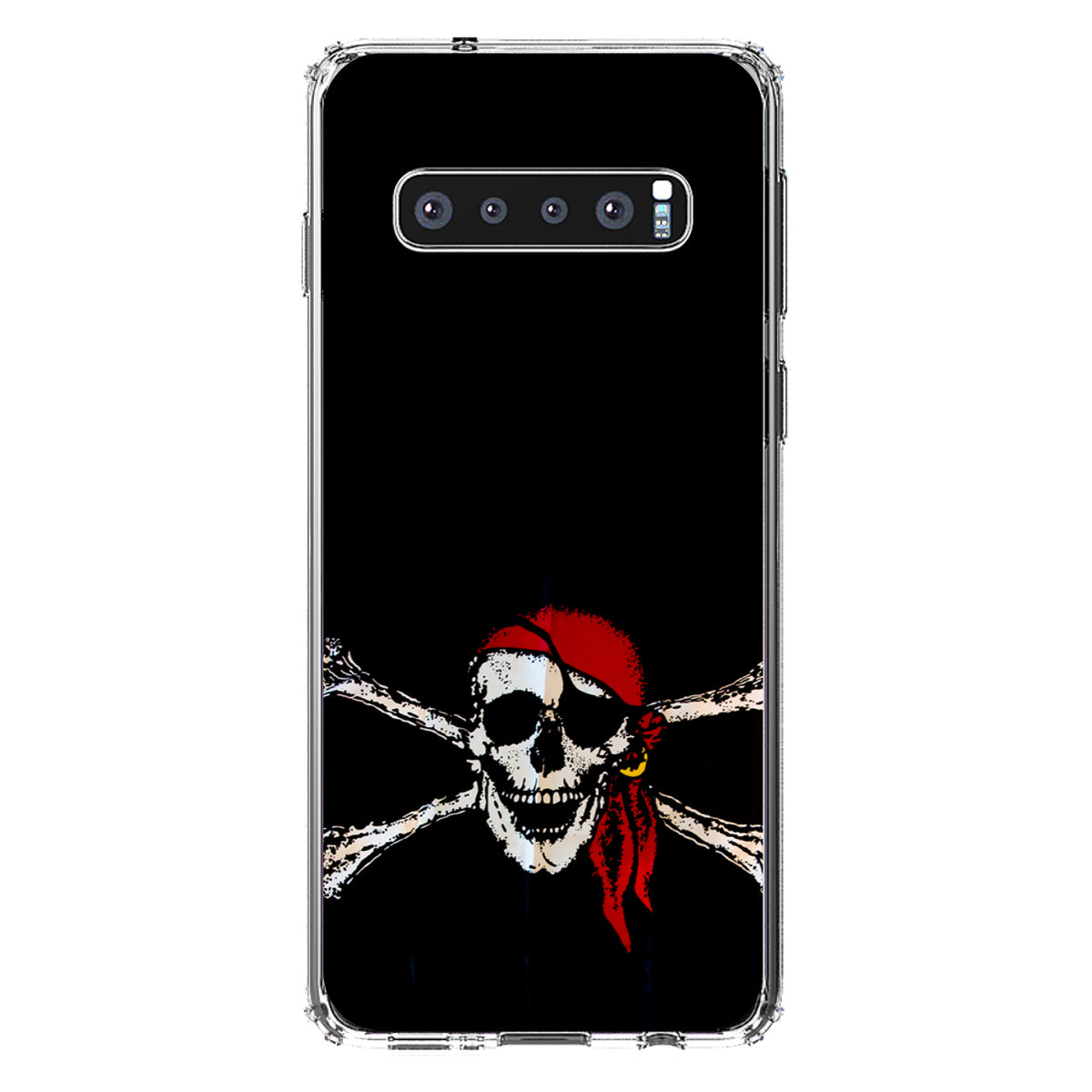 Black Red Pirate Flag Clear Shockproof iPhone Case, view 17