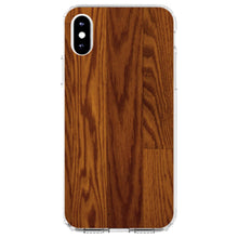 DistinctInk® Clear Shockproof Hybrid Case for Apple iPhone / Samsung Galaxy / Google Pixel - Dark Wood Floor Print