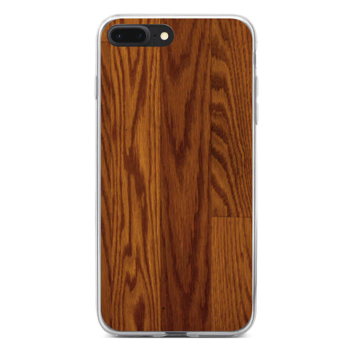 Dark Wood Floor Print Clear Shockproof iPhone Case, view 6