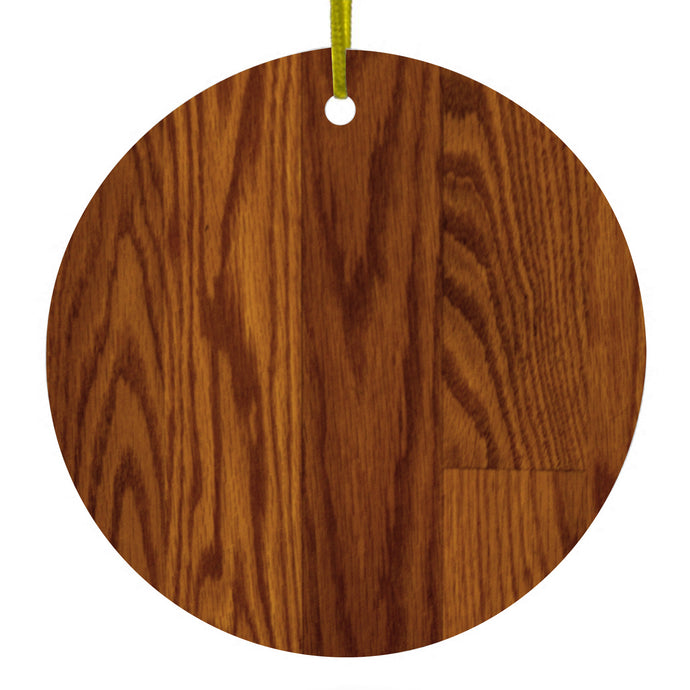 Dark Wood Floor Print Ceramic Ornament