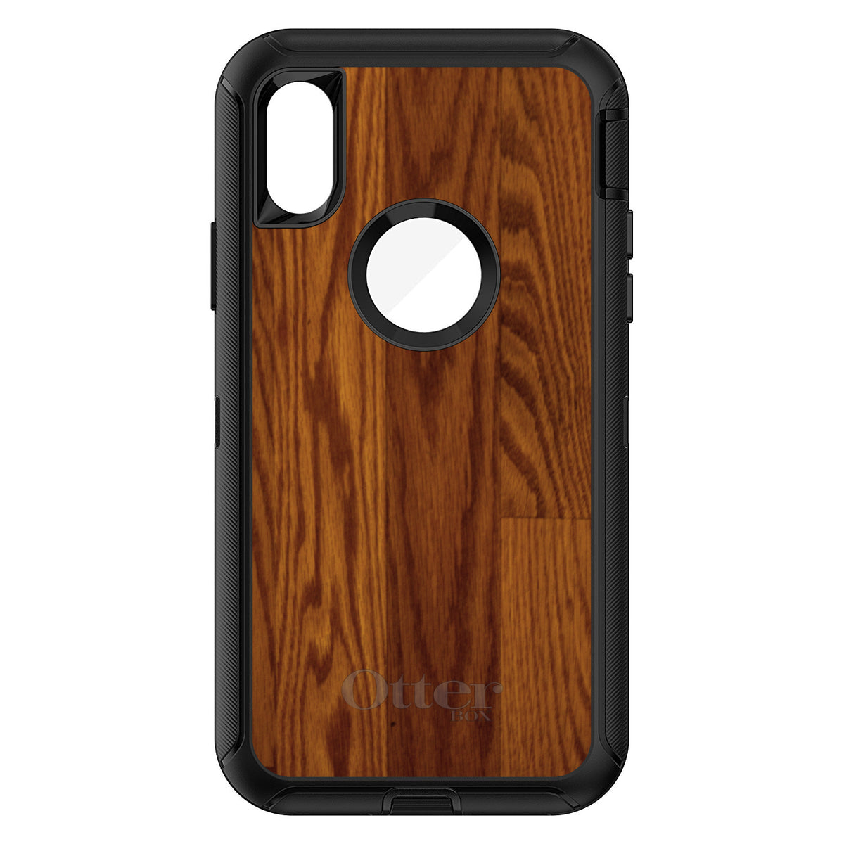 Dark Wood Floor Print OtterBox Defender Case for iPhone & Galaxy, view 3